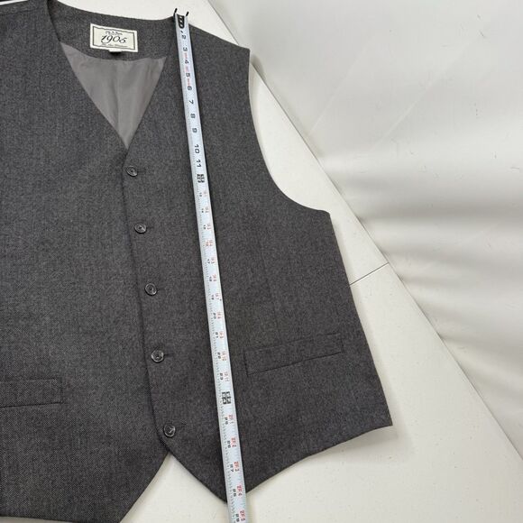 Jos A Bank Men’s 100% Wool Charcoal Gray Waistcoat Vest size XL Preppy Classic - Picture 6 of 8